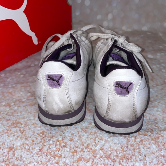Women’s used Puma Turin white/purple size 8 - Picture 6 of 8